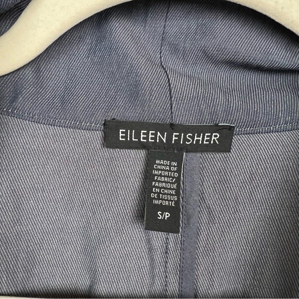 Eileen Fisher Jacket Organic Denim Cotton Metallic Thread Coat S - Picture 7 of 12